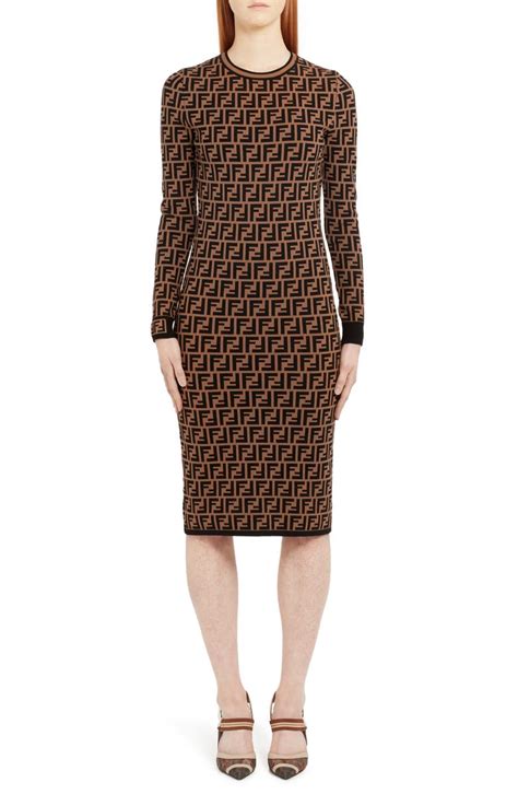 long sleeve fendi dress